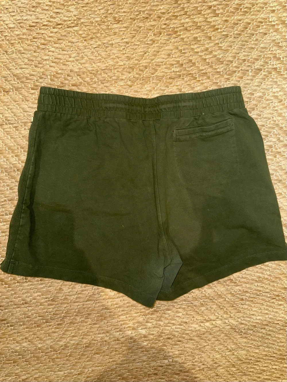 Olive Green Casual Zip Pocket Shorts